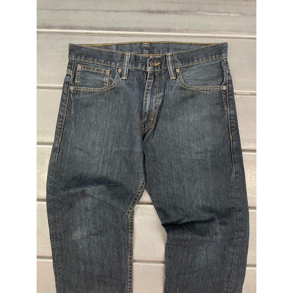 Levis 521 Jeans Slim Taper‎ Mens 32X30 Blue Dark Wash Denim 100% Cotton - Picture 2 of 14